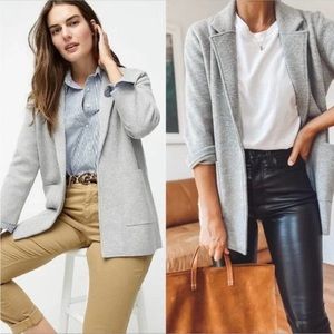 J. Crew Light Gray Colored Sophie Open Front Sweater Blazer